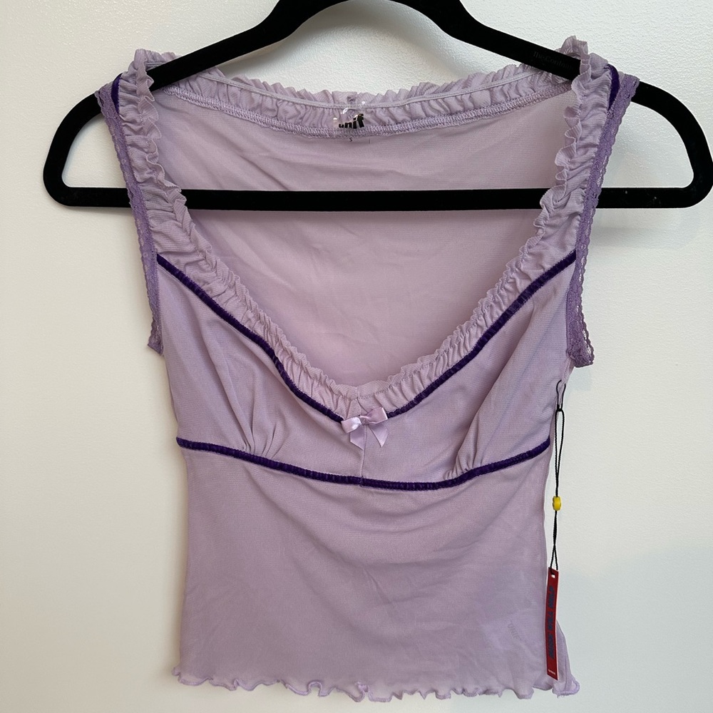 UNIF Lavender Purple Mesh Top